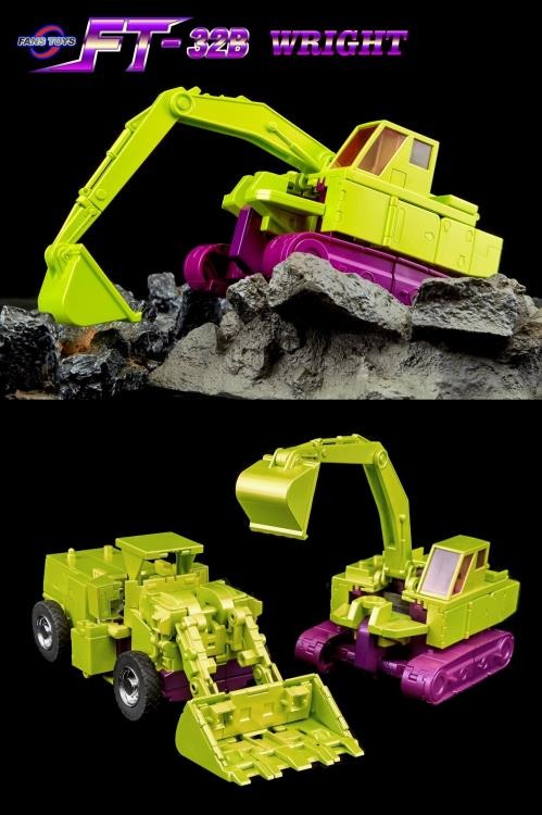 From Fans Toys comes FT-32B Wright! This figure converts from robot to backhoe and includes a blaster accessory.