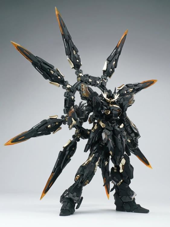 Add to your mecha collection with this Vientiane Fusion Apocalypse Black 1/100 scale model kit! This figure, once assembled, is highly poseable, and comes with a variety of accessories.