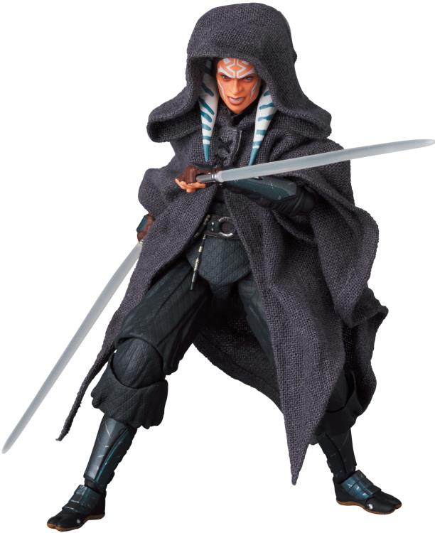 Fresh from her appearance in the hit Disney+ series The Mandalorian, Ahsoka Tano has arrived in MAFEX form to save the day! Wielding her iconic two lightsabers and with a cloth cloak, Ahsoka stands about 5.7 inches tall and is fully articulated. Re-enact your favorite scenes from the show or envision your own and order your figure today!