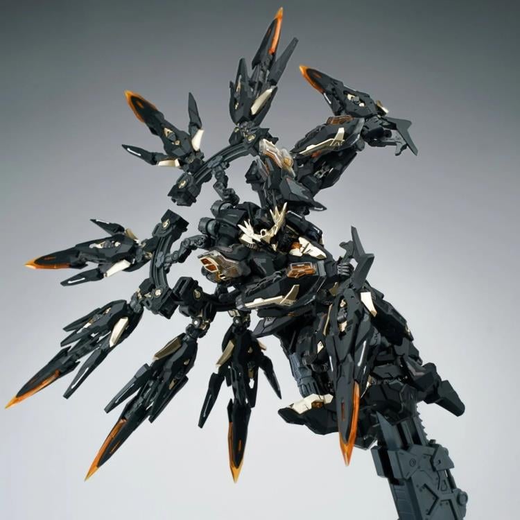 Add to your mecha collection with this Vientiane Fusion Apocalypse Black 1/100 scale model kit! This figure, once assembled, is highly poseable, and comes with a variety of accessories.