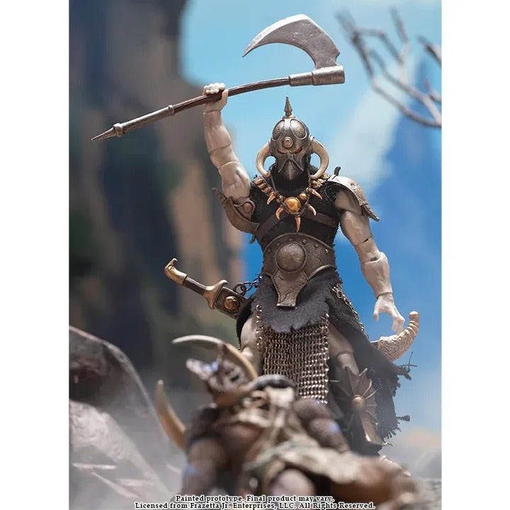 Unleash the dark fury of fantasy art with the Frazetta Death Dealer Action Figure, a striking tribute to Frank Frazetta’s iconic warrior. Towering at almost 7 inches tall and forged in intricate detail, this collector’s figure brings the legendary Death Dealer to life like never before.