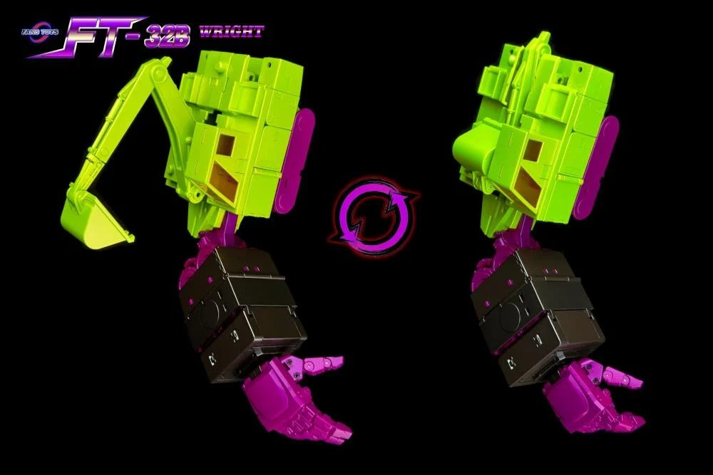 From Fans Toys comes FT-32B Wright! This figure converts from robot to backhoe and includes a blaster accessory.