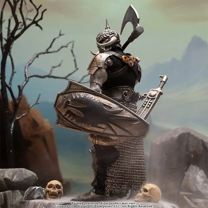 Unleash the dark fury of fantasy art with the Frazetta Death Dealer Action Figure, a striking tribute to Frank Frazetta’s iconic warrior. Towering at almost 7 inches tall and forged in intricate detail, this collector’s figure brings the legendary Death Dealer to life like never before.