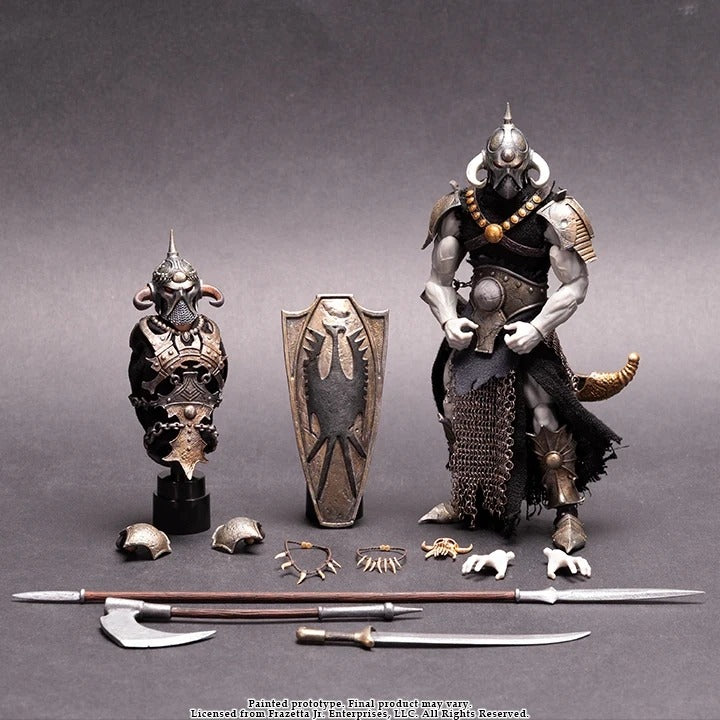 Unleash the dark fury of fantasy art with the Frazetta Death Dealer Action Figure, a striking tribute to Frank Frazetta’s iconic warrior. Towering at almost 7 inches tall and forged in intricate detail, this collector’s figure brings the legendary Death Dealer to life like never before.