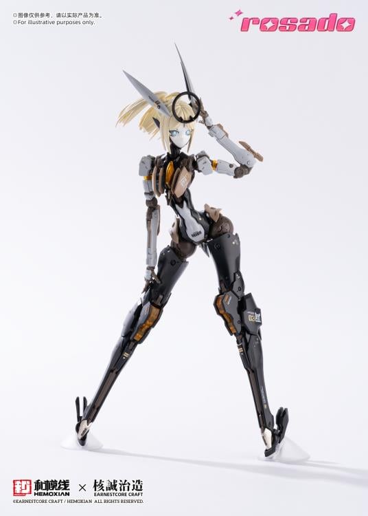 Earnestcore Craft presents the Rosado Project 1/10 scale action figure of Starflower Lilly MK3. The figure can be positioned in multiple orientations and comes with various accessories, including a lance and rifle.