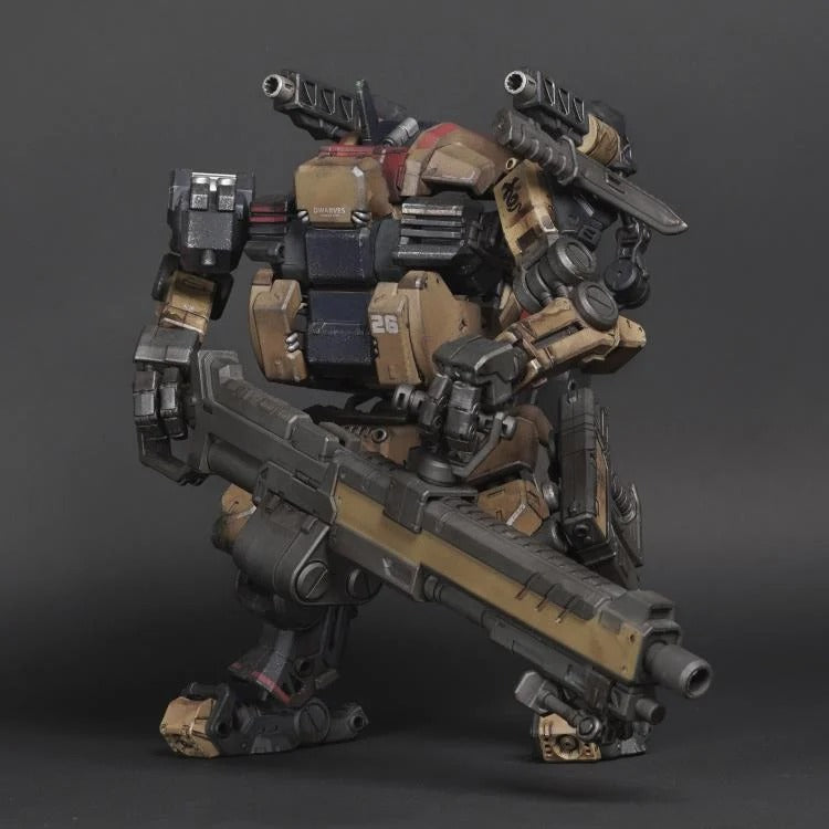 The Omangan military had long planned to elevate the strategic importance of the Estancian desert region. The specially designed desert variant of the Dwarf series Synchro exoArmor, Duergar D2R-w, had long been delivered to the Blacksand Squad. It made its debut in the battle for the lost Great Estancian Library, causing significant trouble for Agurts. The advance squad of the 88th Sand Team of Agurts was first to discover the ruins and quickly established an operational base, gaining the upper hand. Upon l
