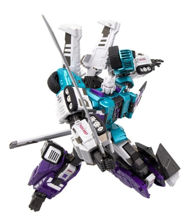 The GDW-03M Fuuma figure stands just over 11 inches tall as a robot and transforms into 6 different modes!
This figure is highly articulated and can be posed with the included guns or sword. With an edition size of 500 pieces worldwide you will want to be sure to add him to your collection!