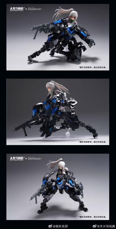 Big Fire Bird is proud to introduce new entries into their popular Strange Bird series: Ficedula Blue Flycatcher! Capable of being assembled into various forms, including robot mode, bird mode, deployment mode, reverse foot mode, and dual body combined form! The pieces can also be assembled with other 3mm figures and kits. Other figures shown not included.