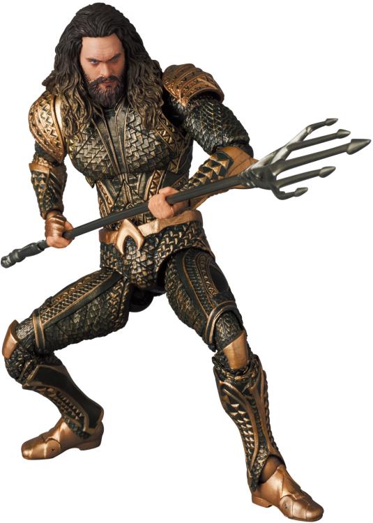 From the smash hit Zack Snyder's Justice League film comes a new MAFEX figure of the king of Atlantis, Aquaman! Standing around 6" tall and fully posable, every scale of his armor has been carefully sculpted. With newly created sculpted heads for a more realistic expression, this is one figure you won't want to miss out on. Order yours today!