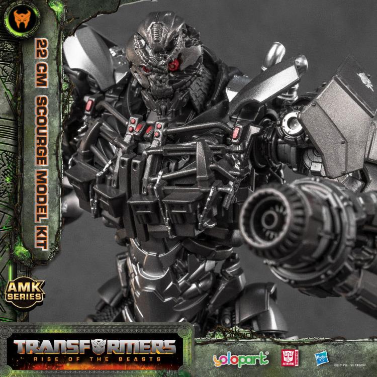 This figure is part of Yolopark’s AMK series line which are easy to assemble action figures. All parts come pre-prainted and pre-assembled, so you just have to connect head, torso, limbs and some extra panels. Once constructed, you end up a highly detailed figure of Scourge from the upcoming Transformers: Rise of the Beasts movie, standing just over 8.5 inches tall and packed with premium articulation