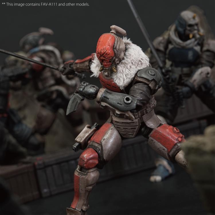 Keiji, known as “Hiodoshi”, is one of the commanders of the Yamato Special Assault Unit, the Red Crow. Known as a master of the Kobudo one-sword style, he is also a specialist in Yabusame - the art of archery while on horseback - in addition to being a highly skilled pilot of the Winder lightweight Synchro exoArmor. His extensive expertise in various forms of combat has earned him the name Hiodoshi - the Red Devil Samurai.