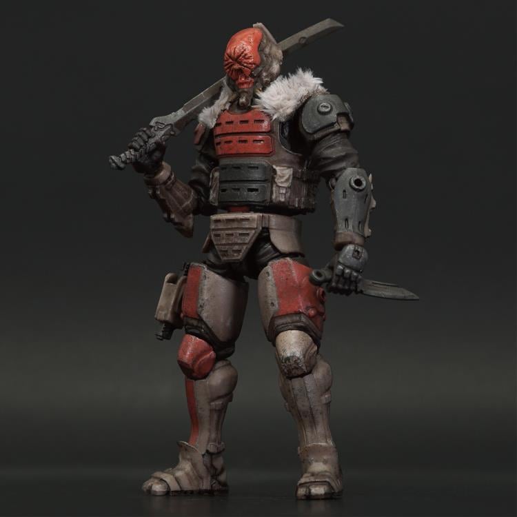 Keiji, known as “Hiodoshi”, is one of the commanders of the Yamato Special Assault Unit, the Red Crow. Known as a master of the Kobudo one-sword style, he is also a specialist in Yabusame - the art of archery while on horseback - in addition to being a highly skilled pilot of the Winder lightweight Synchro exoArmor. His extensive expertise in various forms of combat has earned him the name Hiodoshi - the Red Devil Samurai.