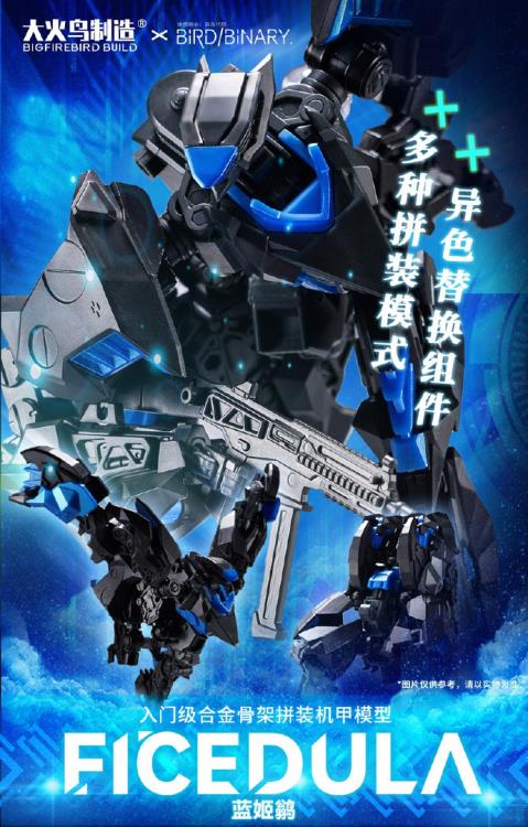 Big Fire Bird is proud to introduce new entries into their popular Strange Bird series: Ficedula Blue Flycatcher! Capable of being assembled into various forms, including robot mode, bird mode, deployment mode, reverse foot mode, and dual body combined form! The pieces can also be assembled with other 3mm figures and kits. Other figures shown not included.