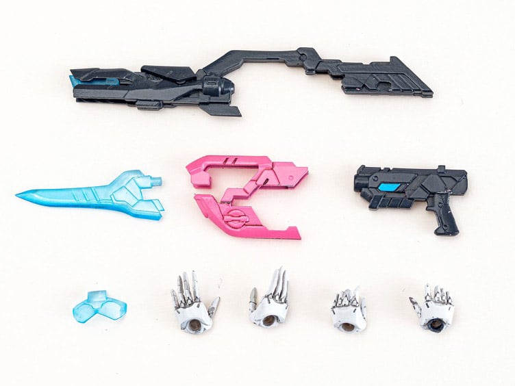 Arcee joins the Furai model kit line! Once complete this Arcee model kit becomes a fully articulated figure that will be sure to stand out in any Transformers collection!