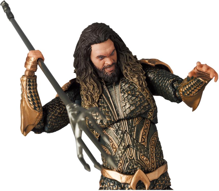 From the smash hit Zack Snyder's Justice League film comes a new MAFEX figure of the king of Atlantis, Aquaman! Standing around 6" tall and fully posable, every scale of his armor has been carefully sculpted. With newly created sculpted heads for a more realistic expression, this is one figure you won't want to miss out on. Order yours today!