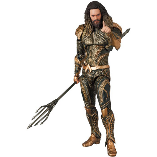 From the smash hit Zack Snyder's Justice League film comes a new MAFEX figure of the king of Atlantis, Aquaman! Standing around 6" tall and fully posable, every scale of his armor has been carefully sculpted. With newly created sculpted heads for a more realistic expression, this is one figure you won't want to miss out on. Order yours today!