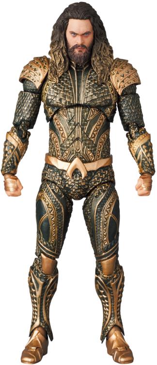 From the smash hit Zack Snyder's Justice League film comes a new MAFEX figure of the king of Atlantis, Aquaman! Standing around 6" tall and fully posable, every scale of his armor has been carefully sculpted. With newly created sculpted heads for a more realistic expression, this is one figure you won't want to miss out on. Order yours today!