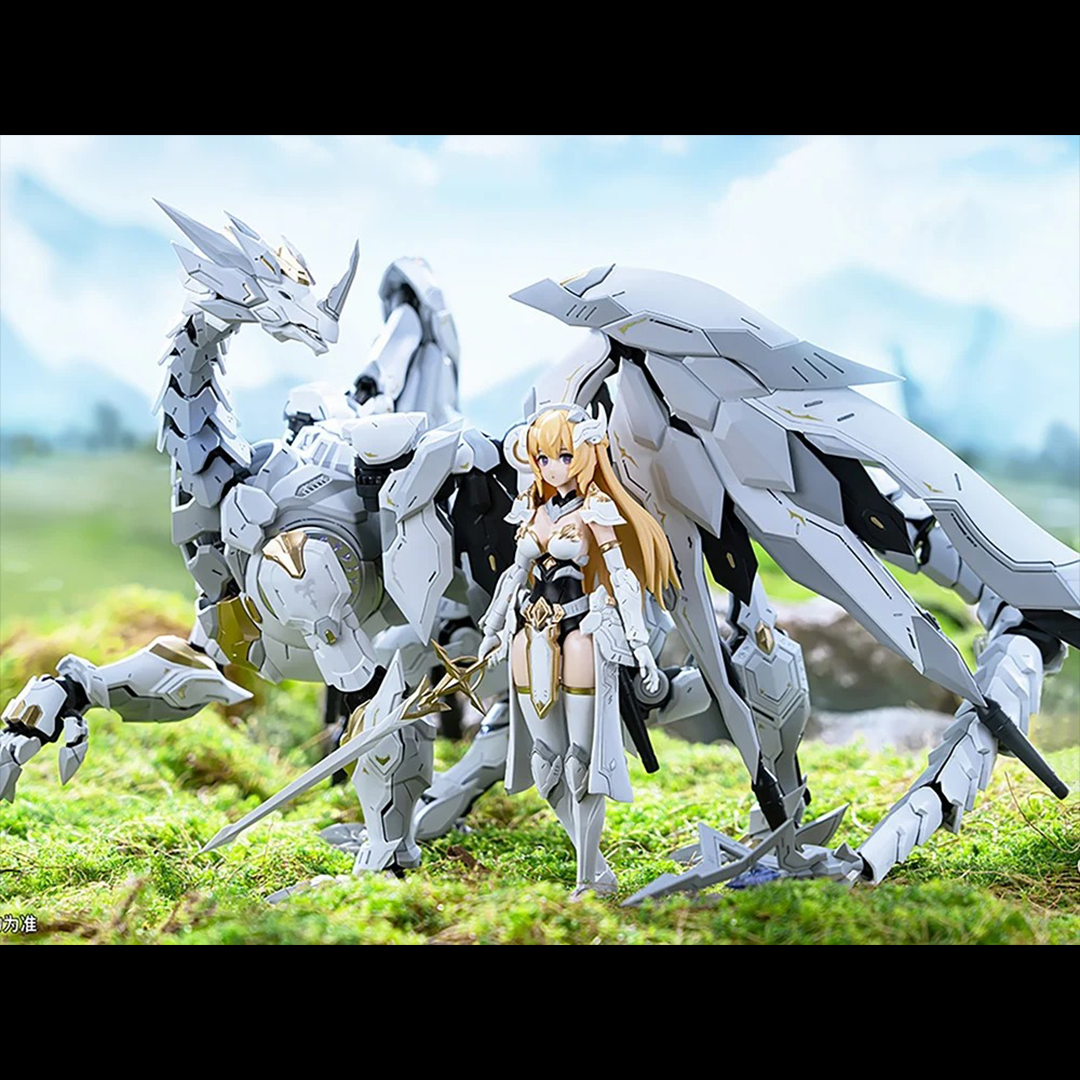 Souling Toys proudly presents the highly anticipated Daytime Meteor model kit. This kit features a dragon and his rider as well short art book featuring the characters and their fantasy world.
Once assembled the dragon is just over 24 inch in length with a wingspan just under 34 inches. The prebuilt diecast joints help to support the giant body. The multi joints in neck and tail provide flexibility for posing. The joint locks located at the wing can keep the wing in place even while extended.