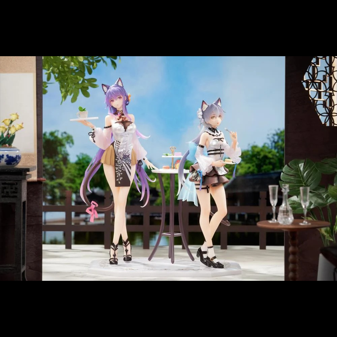 Based on the Vsinger characters comes the Luo Tianyi & Mo Qingxian (Tea Time Melody Dual version) 1/7 scale figure set by AniMester! These highly detailed figures display the two characters in cute outfits as they get set to have some tea and treats. This dual version includes a base for displaying both figures at once, as well as a small table for holding their tea time treats. Don't miss out on adding these figures to your collection!