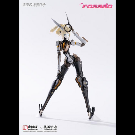 Earnestcore Craft presents the Rosado Project 1/10 scale action figure of Starflower Lilly MK3. The figure can be positioned in multiple orientations and comes with various accessories, including a lance and rifle.