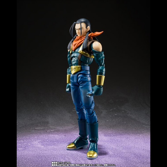 From the popular Dragon Ball GT anime series comes the S.H.Figuarts Super Android 17 action figure by Bandai. This figure features premium articulation to create a variety of fun poses with. Super Android 17 also comes with additional parts to recreate the character's memorable moves from the anime. Be sure to add this figure to your collection!