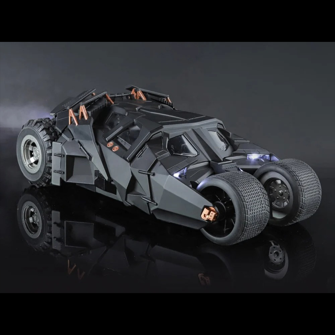 Yuanye and QY Toys are proud to present a 1/24 scale die-cast model of the Tumbler from The Dark Knight trilogy! This Batmobile features LED headlights, engine sound and exhaust light sound effects, a manual opening cockpit canopy and so much more! This highly detailed Batmobile is sure to be the perfect addition to any Batman collection so order yours today!