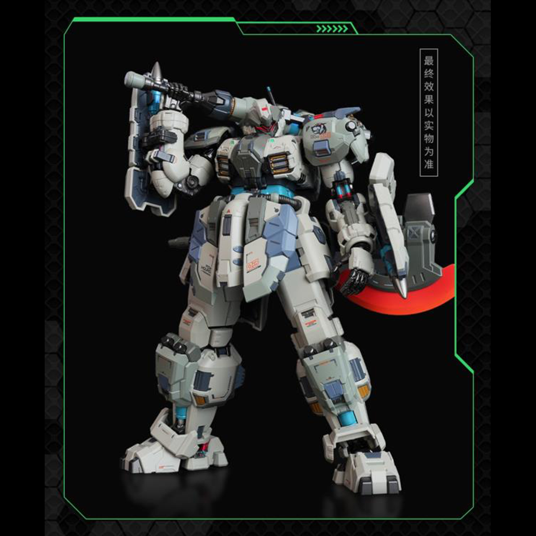 MoShow Toys presents the next line of figures in the Illustrious Class of their Progenitor Effect series of unique mecha action figures: Team Foxhound! 
First in the line-up is the Team Foxhound Butcher Mecha action figure. The Breaker version features a heavy shock baton, a beam assault rifle, a pair of assault shields, and a thermal battle axe.