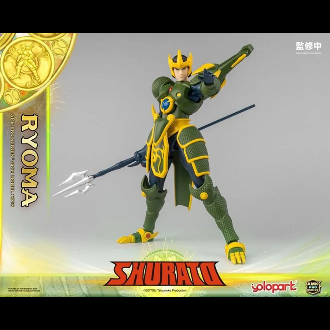 From the classic anime series Legend of Heavenly Sphere Shurato comes a new entry in the popular AMK PRO X series: Ryoma! Featuring a new streamlined design, this model kit includes multiple accessories and armor pieces along with his trademark Mecha vehicle! Don't miss out and order yours today!