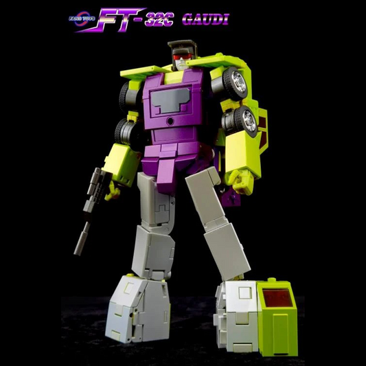 From Fans Toys comes FT-32C Gaudi! This figure converts from a robot to a vehicle form and includes a blaster accessory. Be sure to add it to your collection!