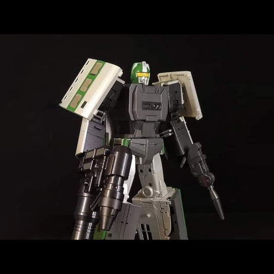 From Moon Studios comes a series of robot figures which transform from robots into different types of trains. The MSO2 Ice Land figure transforms from a robot into a train. Collect transforming figures MSO1 through MSO6 and you can combine them to form Radiatron!