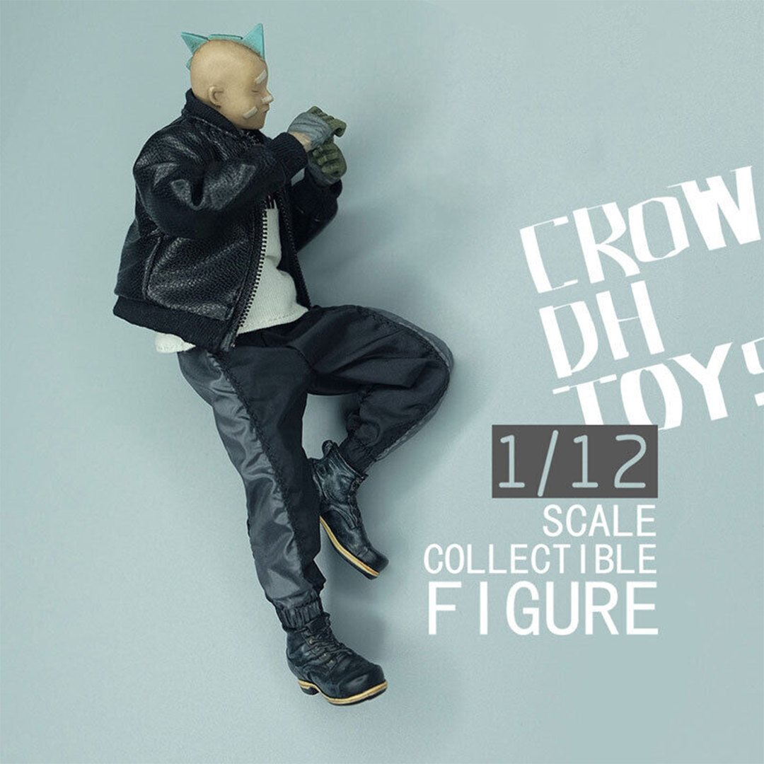 1/12 Figure Crow DH Toys Clothes Leather Coat Jacket