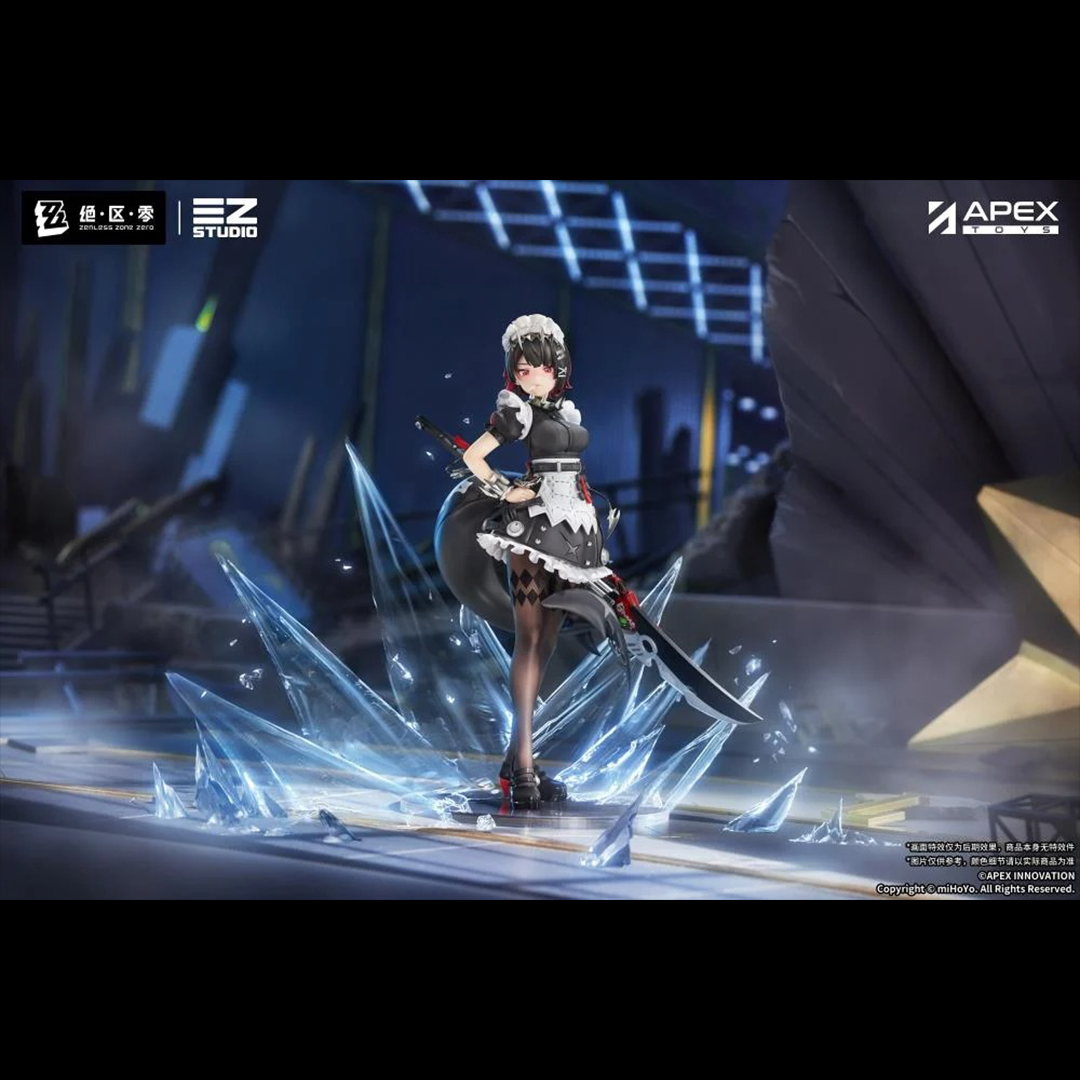 From the popular Zenless Zone Zero video game comes the Ellen Joe 1/7 scale figure by Apex Toys! This impressive figure displays Ellen Joe in her Victoria Housekeeping outfit as she holds her memorable weapon in one hand while in a popular pose. The various details of the character have been captured in 3D figure form, including Ellen's iconic shark tail and love for sweet treats.