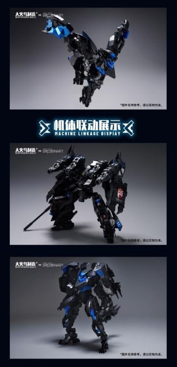 Big Fire Bird is proud to introduce new entries into their popular Strange Bird series: Ficedula Blue Flycatcher! Capable of being assembled into various forms, including robot mode, bird mode, deployment mode, reverse foot mode, and dual body combined form! The pieces can also be assembled with other 3mm figures and kits. Other figures shown not included.