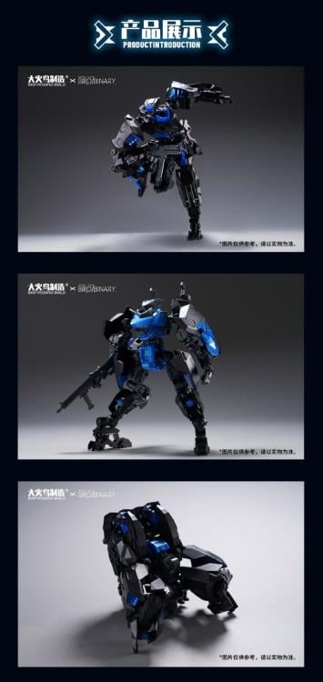 Big Fire Bird is proud to introduce new entries into their popular Strange Bird series: Ficedula Blue Flycatcher! Capable of being assembled into various forms, including robot mode, bird mode, deployment mode, reverse foot mode, and dual body combined form! The pieces can also be assembled with other 3mm figures and kits. Other figures shown not included.