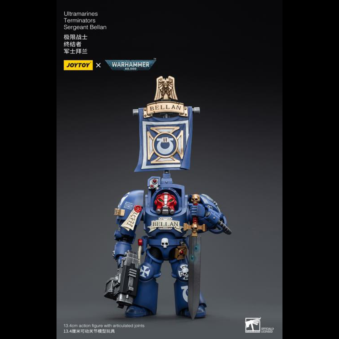 Joy Toy brings the Ultramarines to life with this Warhammer 40K 1/18 scale figure! Highly disciplined and courageous warriors, the Ultramarines have remained true to the teachings of their Primarch Roboute Guilliman for 10,000 standard years. Keeping watch over the Imperium, they personify the very spirit of the Adeptus Astartes. Each figure includes interchangeable hands and weapon accessories and stands between 4" and 6" tall.