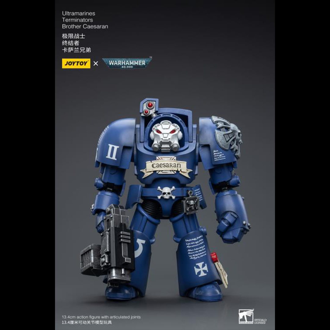 Joy Toy brings the Ultramarines to life with this Warhammer 40K 1/18 scale figure! Highly disciplined and courageous warriors, the Ultramarines have remained true to the teachings of their Primarch Roboute Guilliman for 10,000 standard years. Keeping watch over the Imperium, they personify the very spirit of the Adeptus Astartes. Each figure includes interchangeable hands and weapon accessories and stands between 4" and 6" tall.