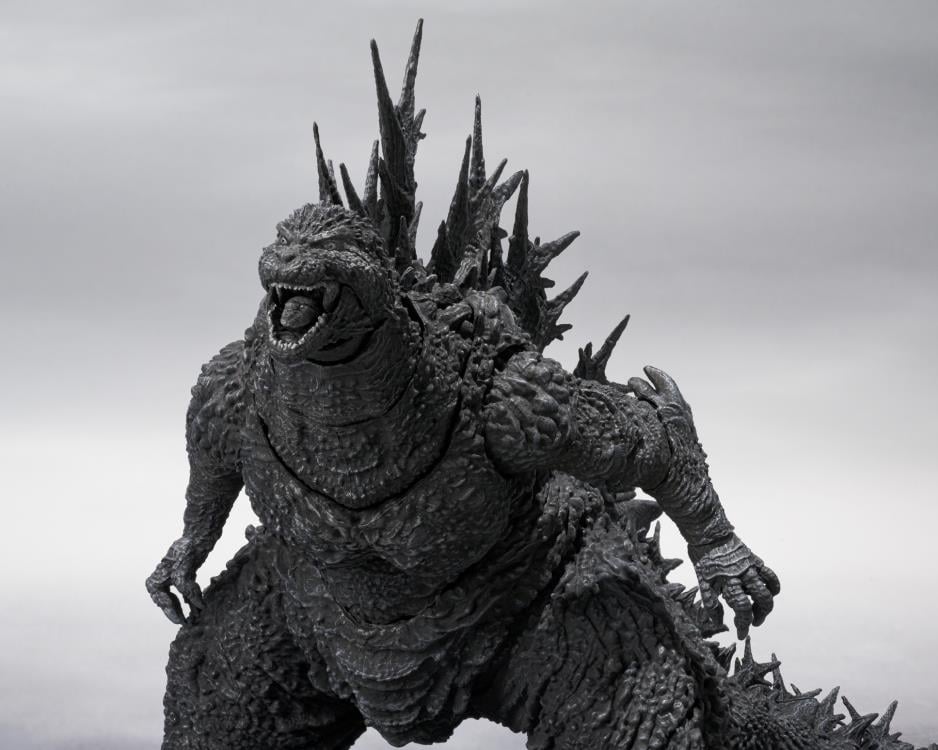 From the smash hit Godzilla Minus One film comes a new entry into the terrifying S.H.MonsterArts line: the King of Monsters himself, Godzilla! Captured from the Minus Color version of the film, this monstrous figure is depicted in traditional black and white coloring, harkening back to the classic Godzilla films. Don't miss out and order your figure today!