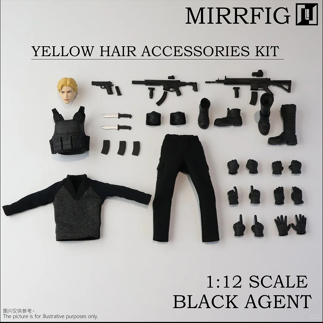 (Pre-order) MIRRFIG studio 1/12 Black Agent figure accessory kit