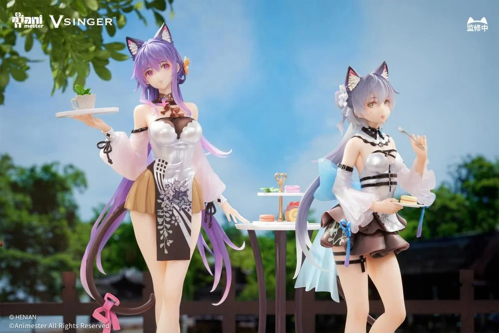 Based on the Vsinger characters comes the Luo Tianyi & Mo Qingxian (Tea Time Melody Dual version) 1/7 scale figure set by AniMester! These highly detailed figures display the two characters in cute outfits as they get set to have some tea and treats. This dual version includes a base for displaying both figures at once, as well as a small table for holding their tea time treats. Don't miss out on adding these figures to your collection!