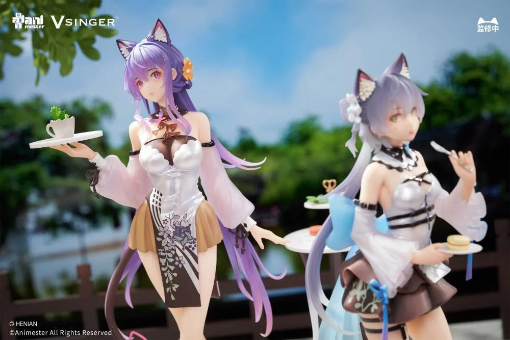 Based on the Vsinger characters comes the Luo Tianyi & Mo Qingxian (Tea Time Melody Dual version) 1/7 scale figure set by AniMester! These highly detailed figures display the two characters in cute outfits as they get set to have some tea and treats. This dual version includes a base for displaying both figures at once, as well as a small table for holding their tea time treats. Don't miss out on adding these figures to your collection!
