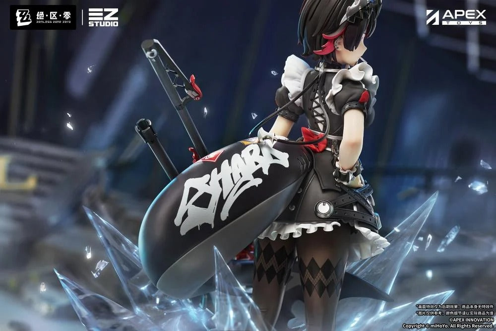 From the popular Zenless Zone Zero video game comes the Ellen Joe 1/7 scale figure by Apex Toys! This impressive figure displays Ellen Joe in her Victoria Housekeeping outfit as she holds her memorable weapon in one hand while in a popular pose. The various details of the character have been captured in 3D figure form, including Ellen's iconic shark tail and love for sweet treats.