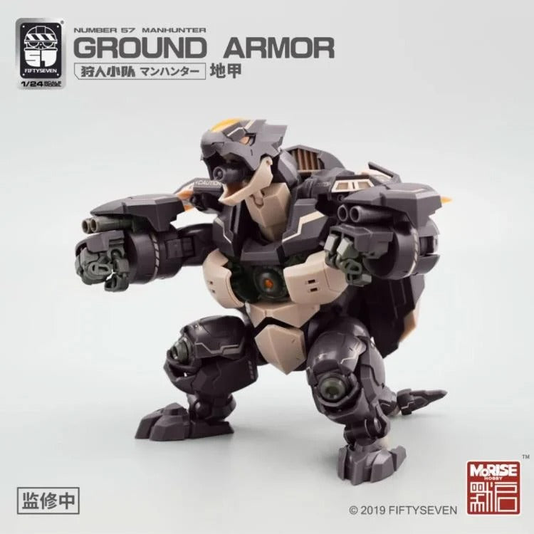 From MoRise Hobby comes the Manhunter Ground Armor 1/24 scale model kit. This detailed model kit is highly articulated and features a robotic turtle inspired design that comes fully packed with an impressive arsenal of weapons. Don't miss out on adding this fun model kit to your collection!
