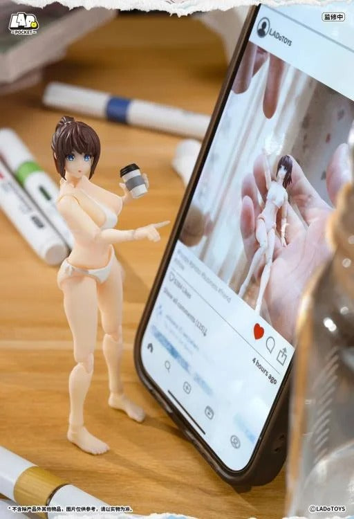From LADo Toys comes the original character Swimsuit Girl as part of the Pocket Girl action figure line! This pocket sized figure, standing around 4 inches in height, displays a girl wearing a white swimsuit with multiple points of articulation for creating a variety of fun poses. Don't miss your chance to add it to your collection!