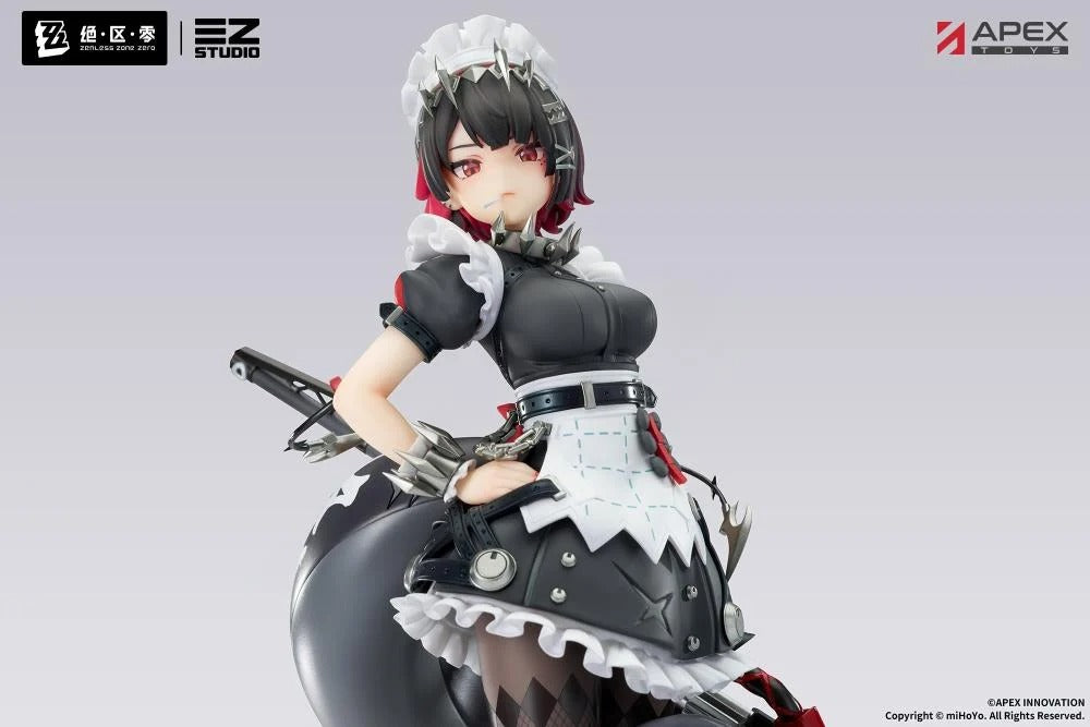 From the popular Zenless Zone Zero video game comes the Ellen Joe 1/7 scale figure by Apex Toys! This impressive figure displays Ellen Joe in her Victoria Housekeeping outfit as she holds her memorable weapon in one hand while in a popular pose. The various details of the character have been captured in 3D figure form, including Ellen's iconic shark tail and love for sweet treats.
