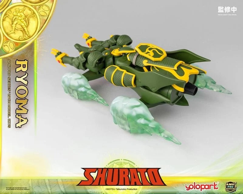 From the classic anime series Legend of Heavenly Sphere Shurato comes a new entry in the popular AMK PRO X series: Ryoma! Featuring a new streamlined design, this model kit includes multiple accessories and armor pieces along with his trademark Mecha vehicle! Don't miss out and order yours today!