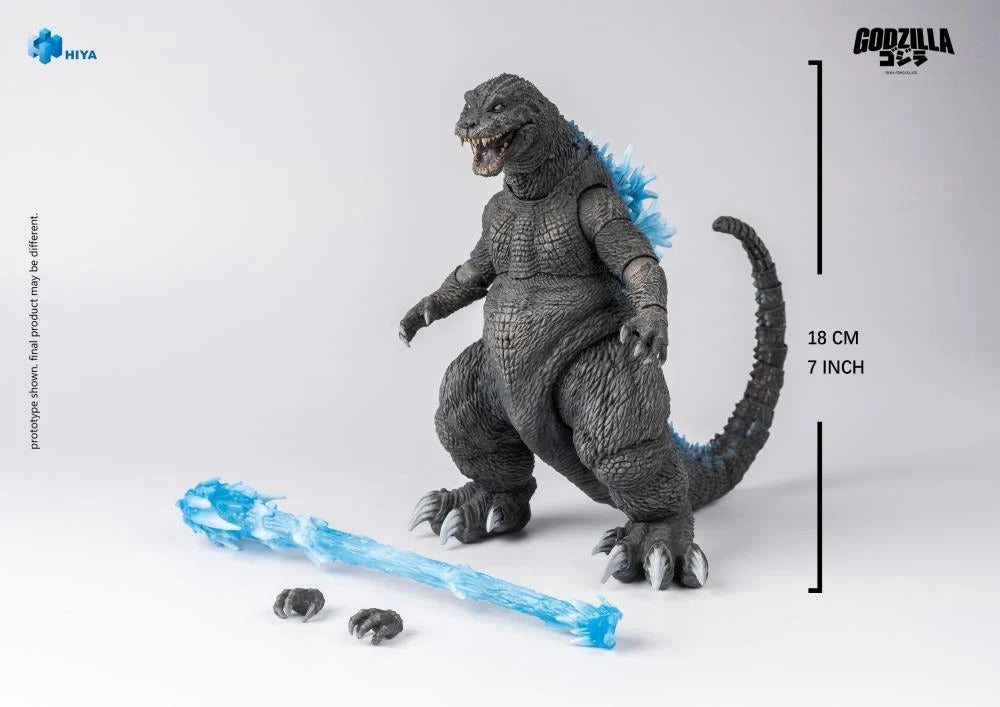 This brand new Heat Ray Godzilla action figure stands 18CM tall, based on Godzilla, Mothra and King Ghidorah Giant Monsters All-Out Attack (2001). It features finely sculpted details that capture Godzilla’s rough, rugged skin, distinctive vengeful white eyes, powerful legs, and massive feet, giving the figure a lifelike presence.