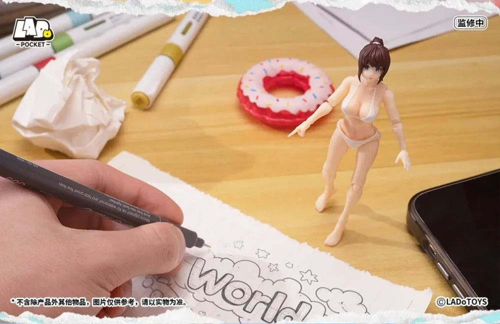 From LADo Toys comes the original character Swimsuit Girl as part of the Pocket Girl action figure line! This pocket sized figure, standing around 4 inches in height, displays a girl wearing a white swimsuit with multiple points of articulation for creating a variety of fun poses. Don't miss your chance to add it to your collection!