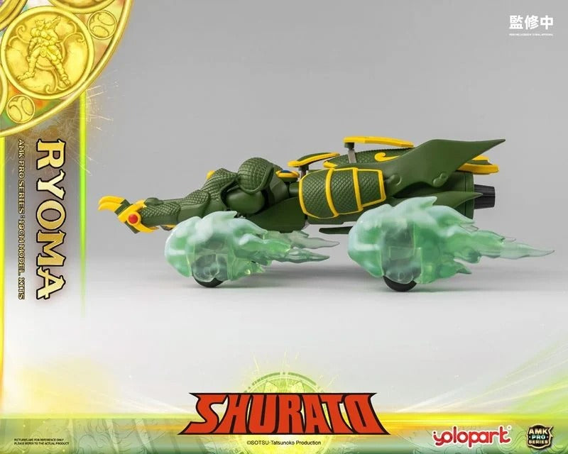 From the classic anime series Legend of Heavenly Sphere Shurato comes a new entry in the popular AMK PRO X series: Ryoma! Featuring a new streamlined design, this model kit includes multiple accessories and armor pieces along with his trademark Mecha vehicle! Don't miss out and order yours today!