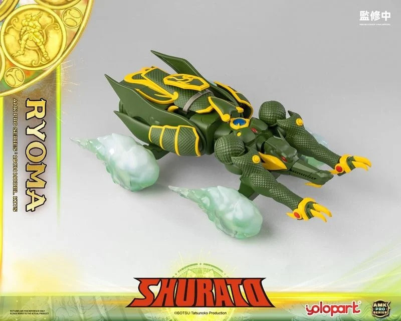 From the classic anime series Legend of Heavenly Sphere Shurato comes a new entry in the popular AMK PRO X series: Ryoma! Featuring a new streamlined design, this model kit includes multiple accessories and armor pieces along with his trademark Mecha vehicle! Don't miss out and order yours today!