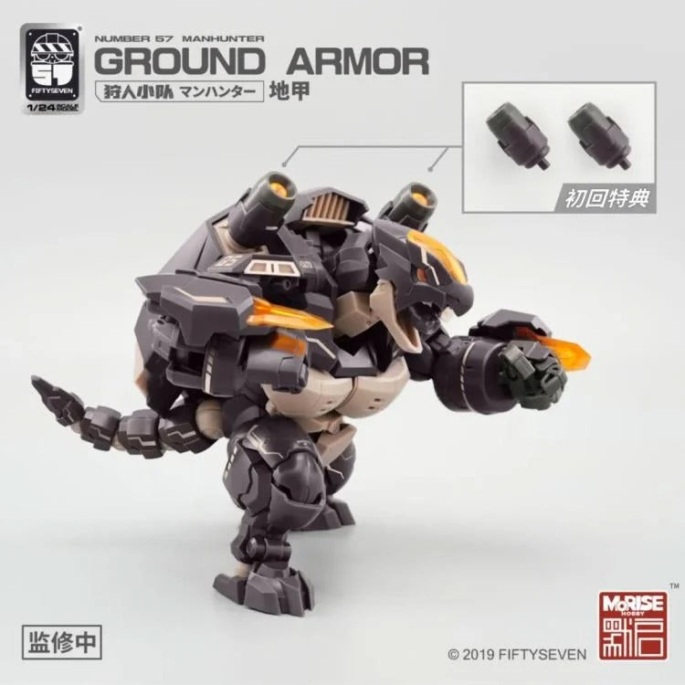 From MoRise Hobby comes the Manhunter Ground Armor 1/24 scale model kit. This detailed model kit is highly articulated and features a robotic turtle inspired design that comes fully packed with an impressive arsenal of weapons. Don't miss out on adding this fun model kit to your collection!